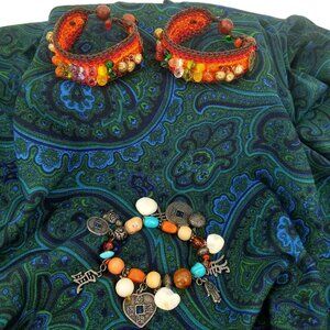Boho Bracelets Bundle -Beads, Bells, Charms, Stones - Great for Many Looks